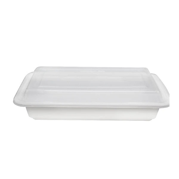 28oz Rectangle Plastic Container - White[150ct]