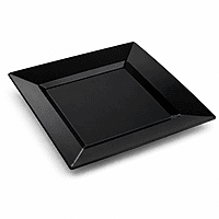 Plates Square Black 10" 12/10