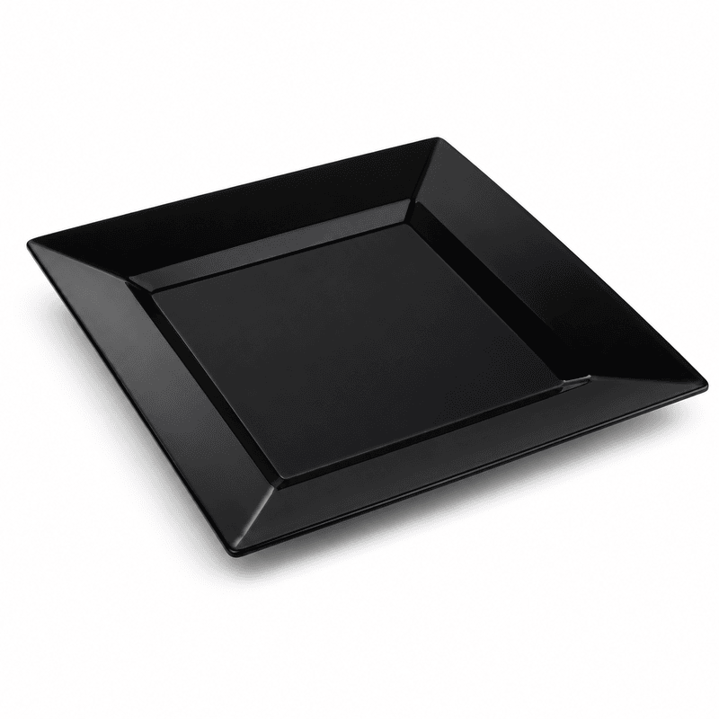 Plates Square Black 10" 12/10