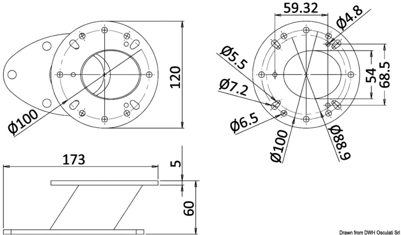 Base for videocameras FLIR M and high beam lights