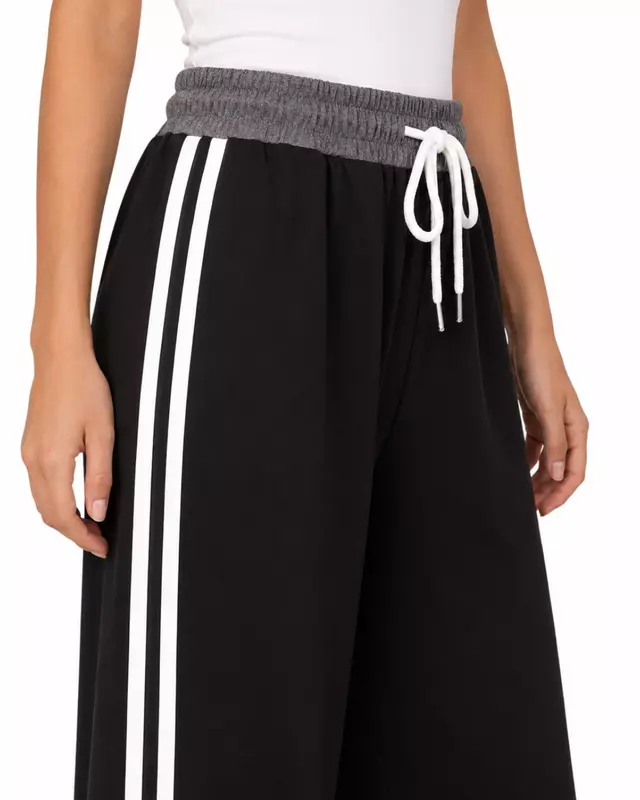 Wide-Leg Cotton Sweatpants