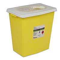 SharpSafety™ Chemotherapy Waste Container – 18 Gallon, Yellow Base, Vertical Entry