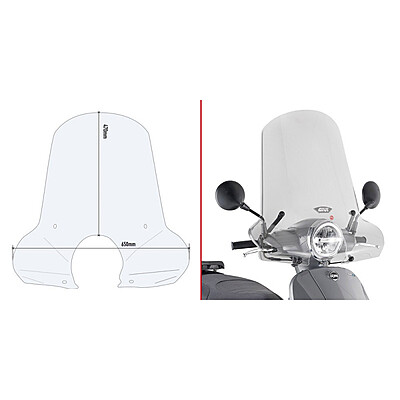 KAPPA SYM SCREEN TRANSPARENT 239AK - FIDDLE II / III / 50 - 125 (09-22)