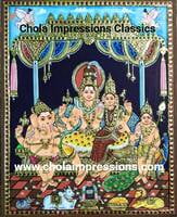 Shiva Family Tanjore Painting - 2 ft x 1.75 ft Shiva Family Tanjore Painting - 2 ft x 1.75 ft