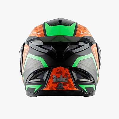 STEELBIRD SBH-17 ROBOT 24 MAT BLACK+ORANGE C/V (L)