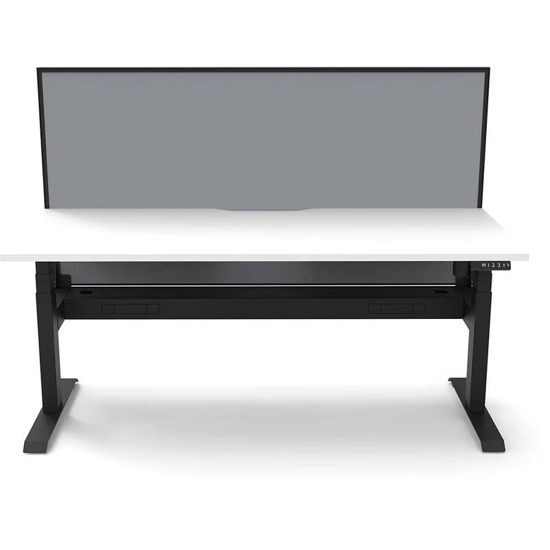Rapidline Boost Light Single Sided Workstation + Screen + Cable Tray 1200mmW White/Black