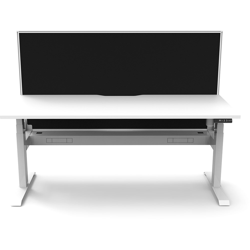Rapidline Boost Light Single Sided Workstation + Screen + Cable Tray 1500mmW White/White