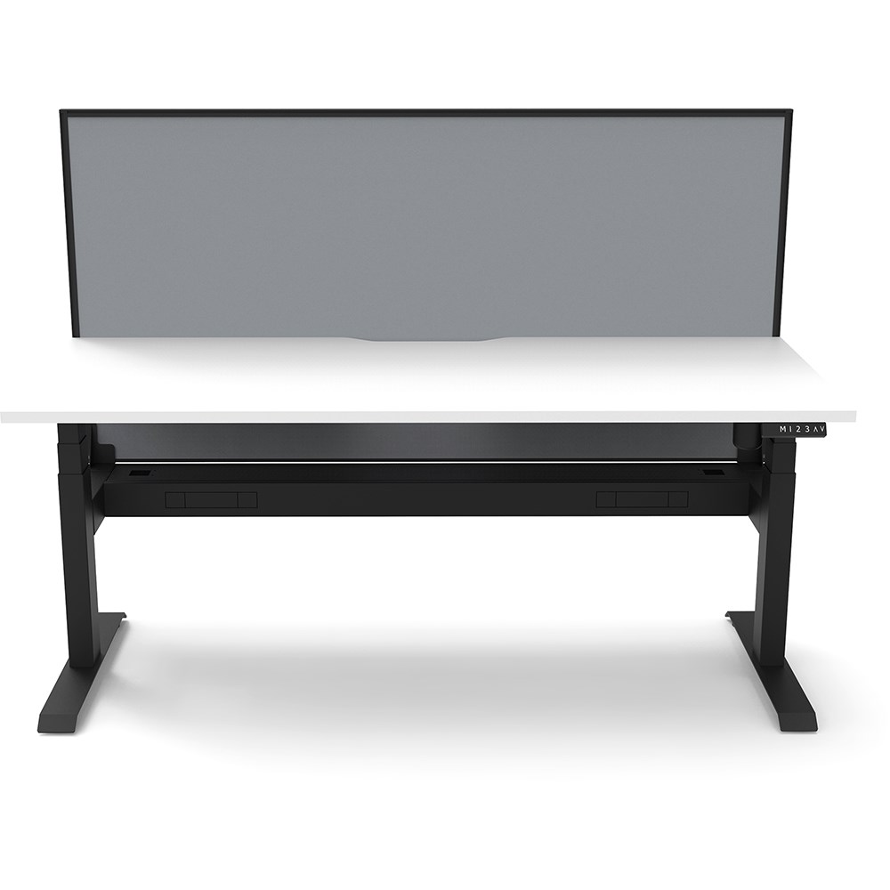 Rapidline Boost Light Single Sided Workstation + Screen + Cable Tray 1500mmW White/Black