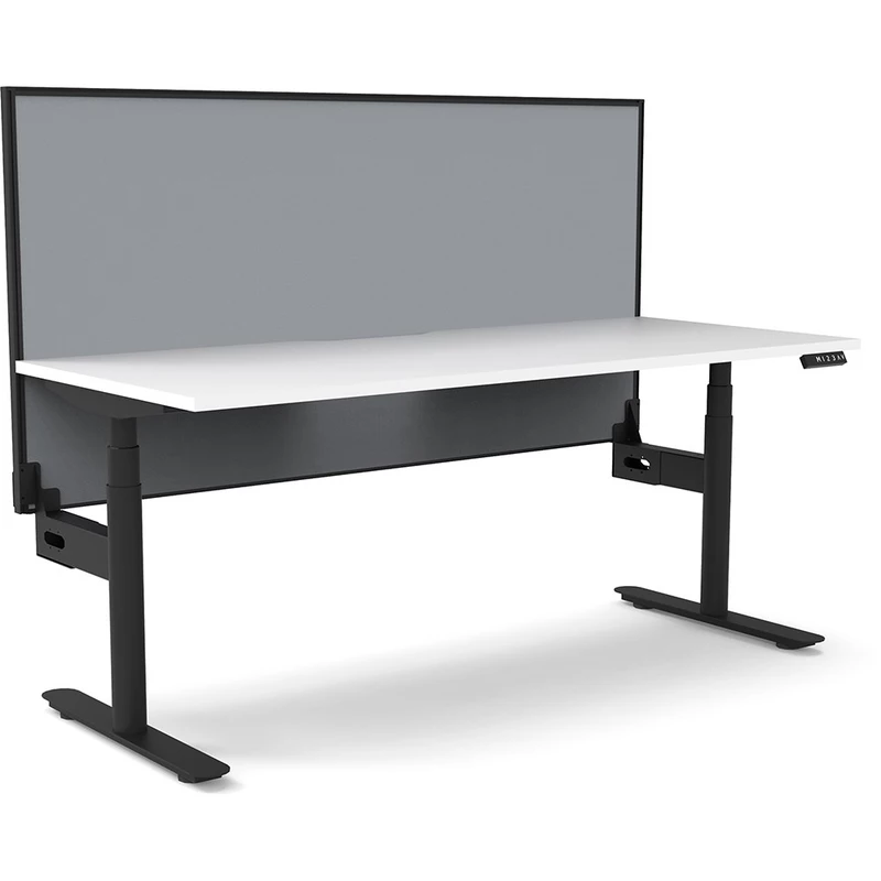Rapidline Halo+ Single Sided Workstation + Screen 1200W x 750D x 1330mmH White/Black