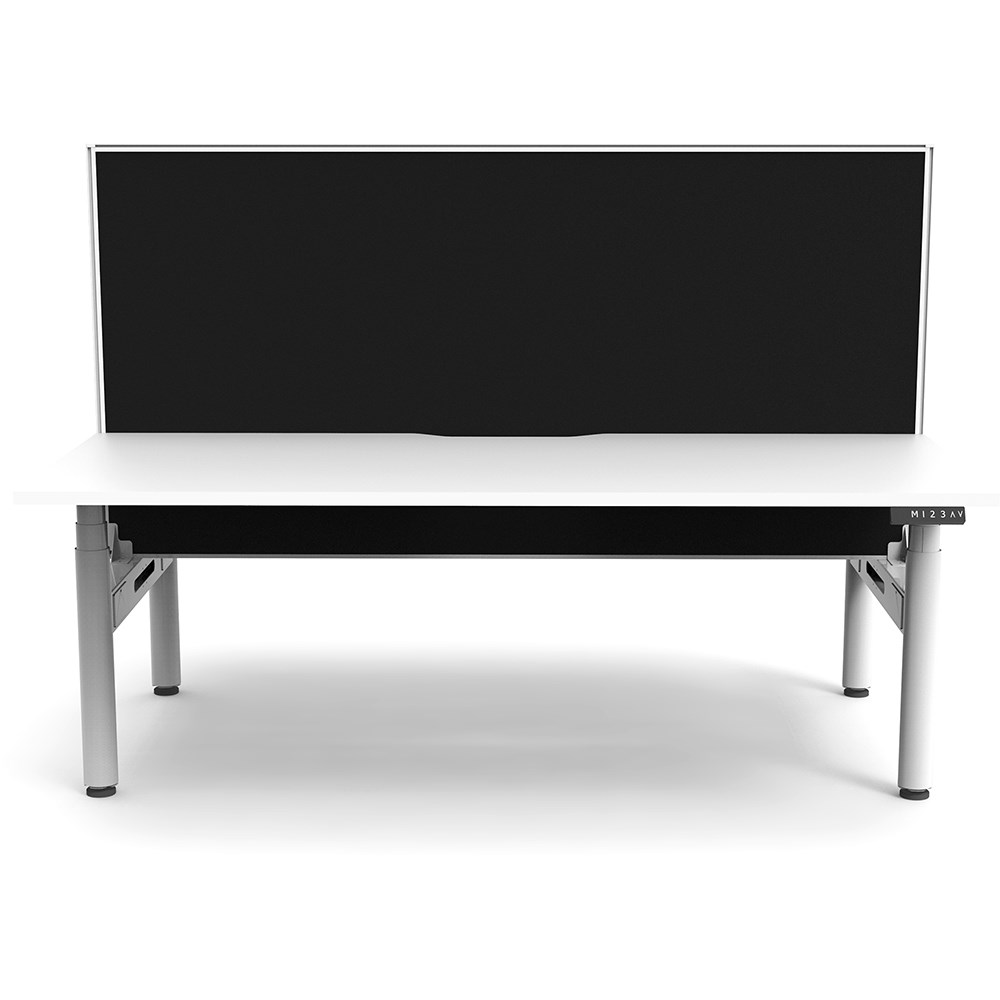 Rapidline Halo+ Back to Back Workstation + Screen 2 Person 1500mmW White/White