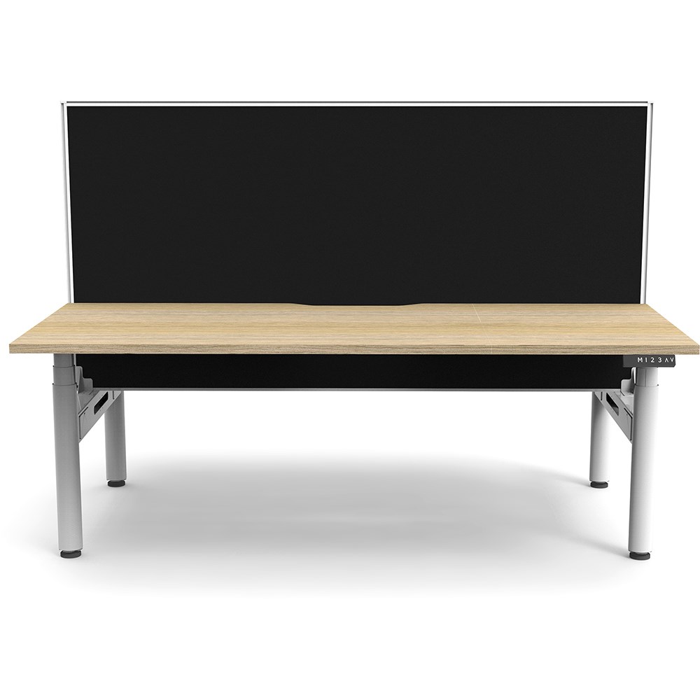 Rapidline Halo+ Back to Back Workstation + Screen 2 Person 1800mmW Oak/White