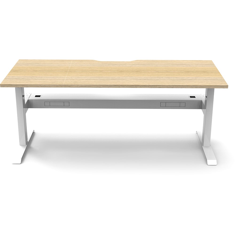 Rapidline Boost Static Single Sided Workstation + Tray 1500W x 750D x 730mmH Oak/White