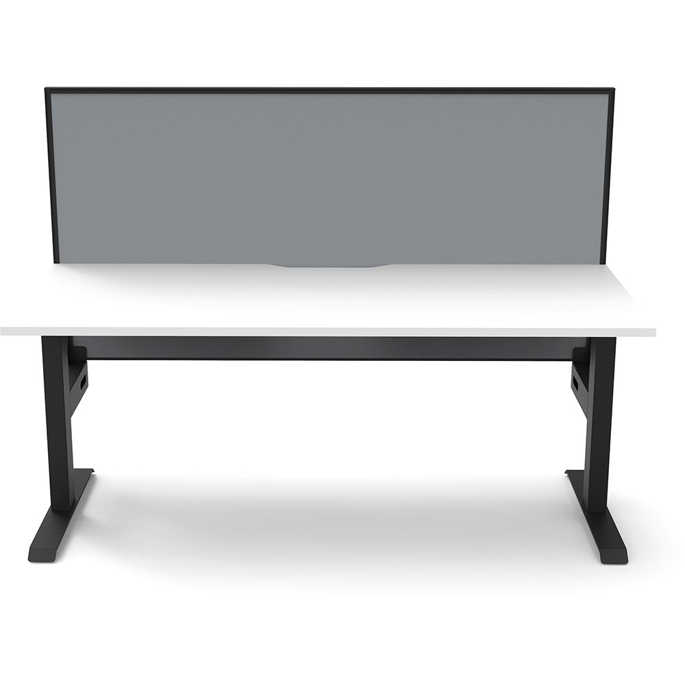 Rapidline Boost Static Single Sided Workstation+Screen 1500W x 750D x 1330mmH White/Black