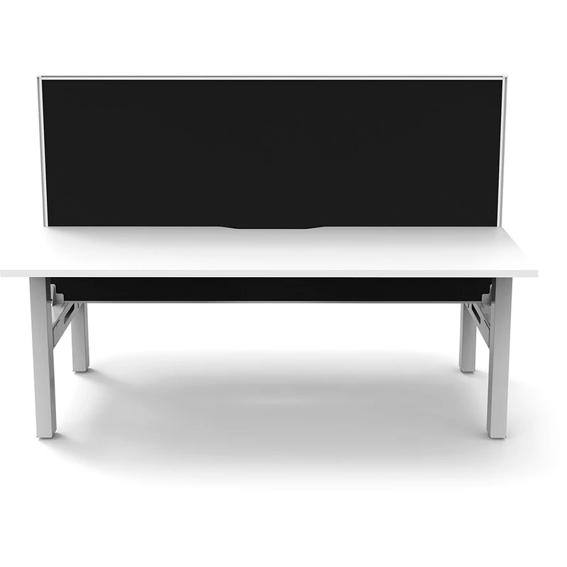 Rapidline Boost Static Back To Back Workstation + Screen 2 Person 1200mmW White/White
