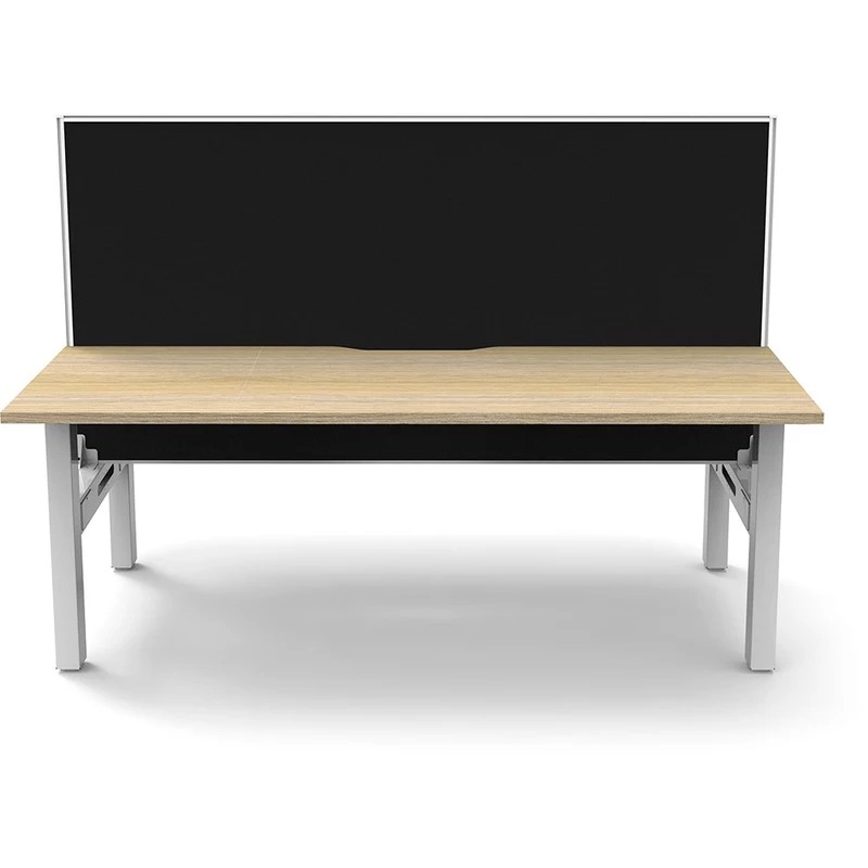 Rapidline Boost Static Back To Back Workstation + Screen 2 Person 1200mmW Oak/White
