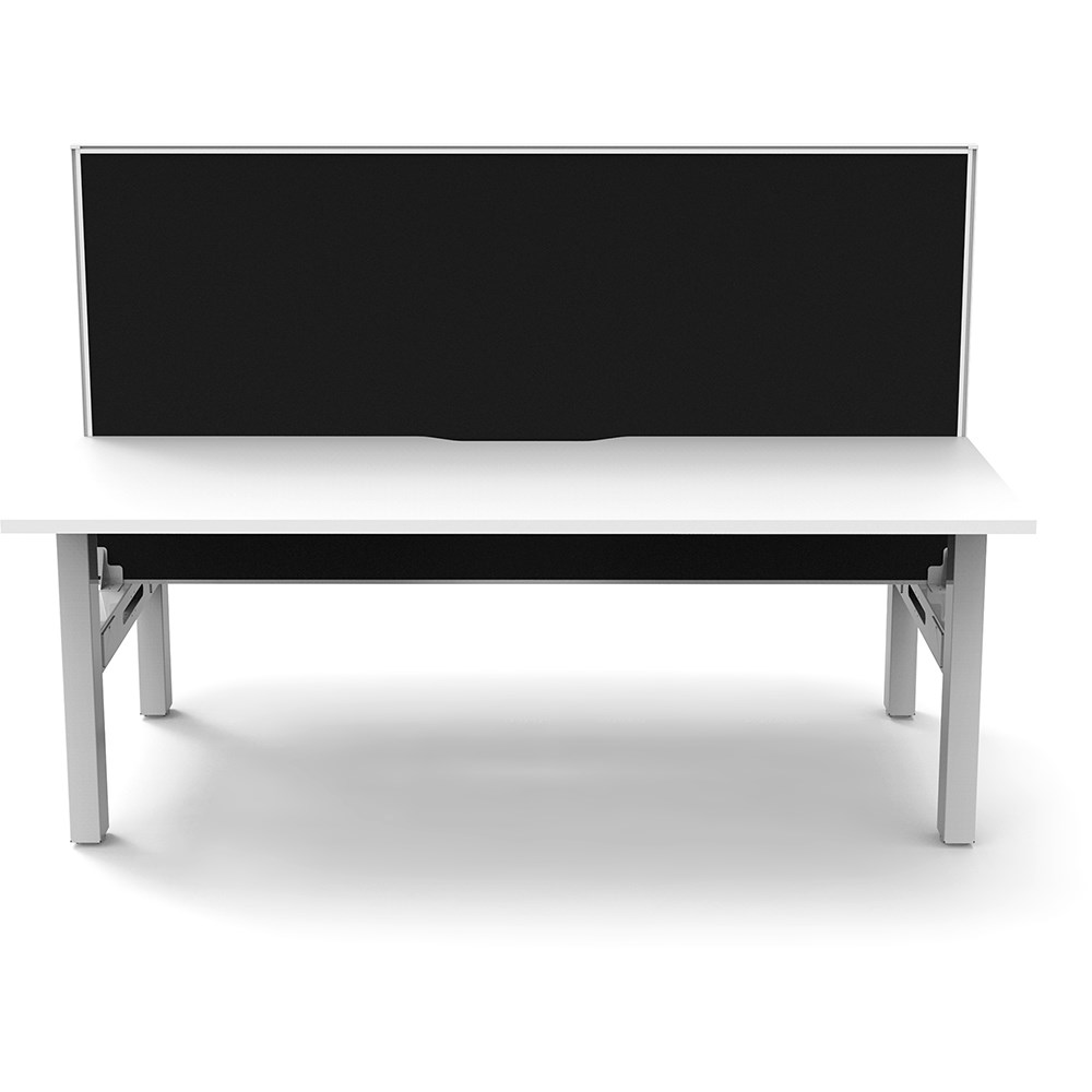 Rapidline Boost Static Back To Back Workstation + Screen 2 Person 1500mmW White/White