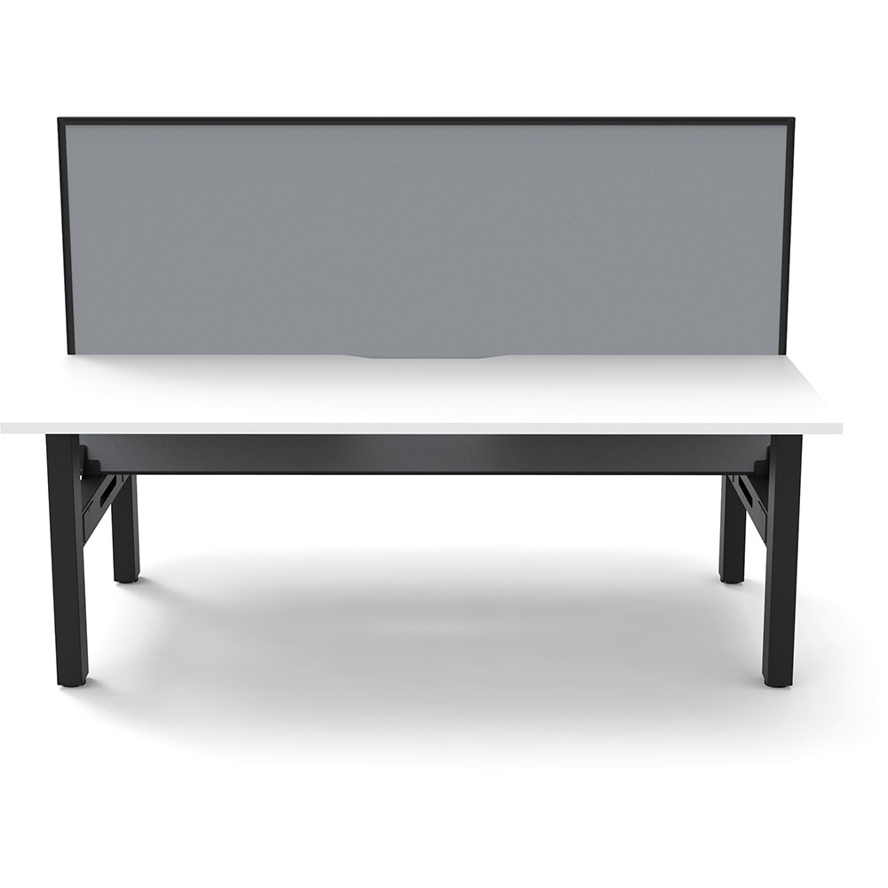 Rapidline Boost Static Back To Back Workstation + Screen 2 Person 1800mmW White/Black