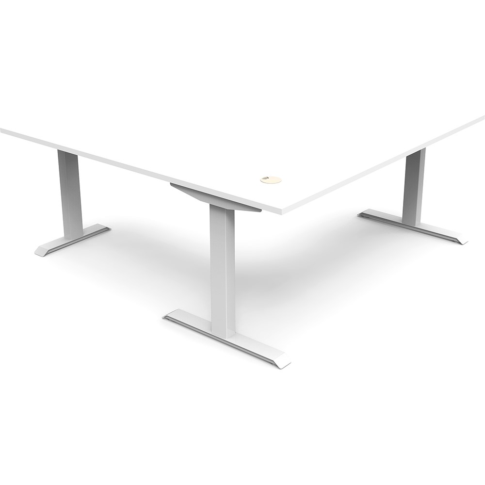 Rapidline Boost Static Corner Workstation 1500/1500W x 750D x 730mmH White/White