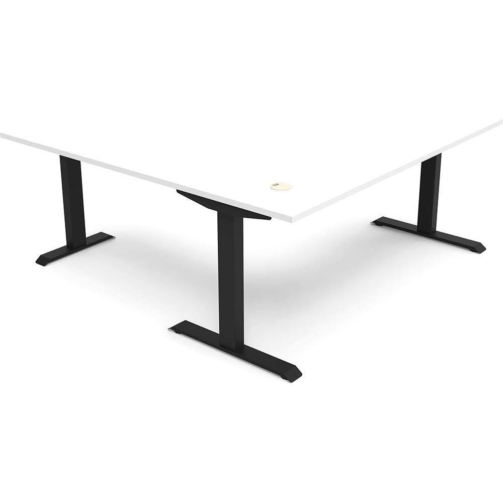 Rapidline Boost Static Corner Workstation 1500/1500W x 750D x 730mmH White/Black