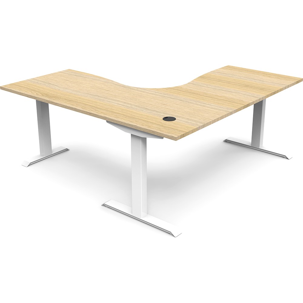 Rapidline Boost Static Corner Workstation 1800/1800W x 750D x 730mmH Oak/White