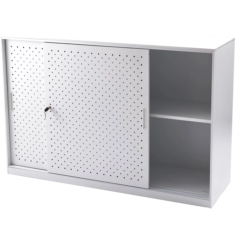 Rapidline Go Tambour Sliding Door Cupboard 1530W x 473D x 1016mmH White