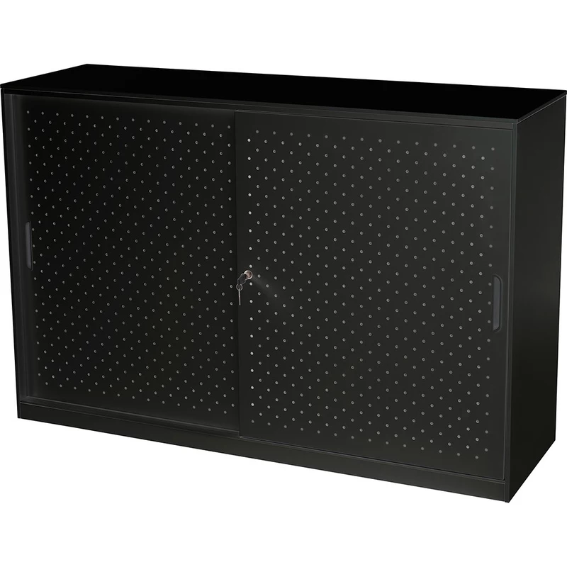 Rapidline Go Tambour Sliding Door Cupboard 1530W x 473D x 1016mmH Black