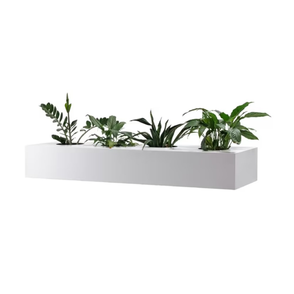 Rapidline Go Steel Perforated Planter Box   1530W x 473D x 230mmH White