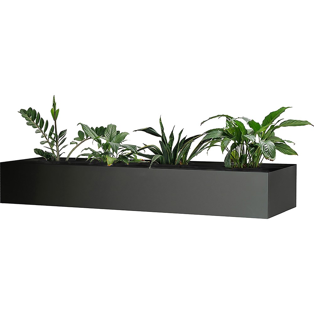 Rapidline Go Steel Perforated Planter Box   1530W x 473D x 230mmH Black