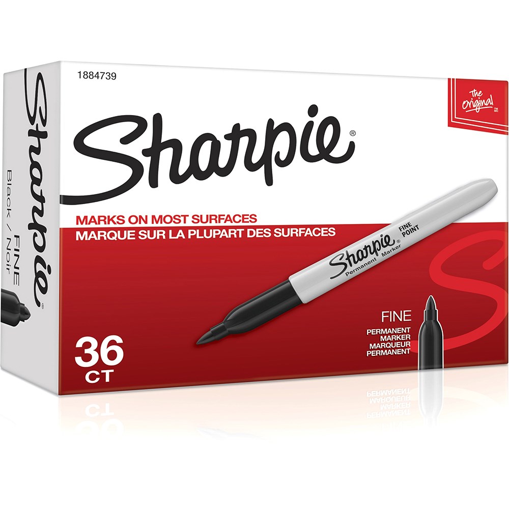 Sharpie Fine Point Permanent Marker Fine 1.0mm Black Box  of 36