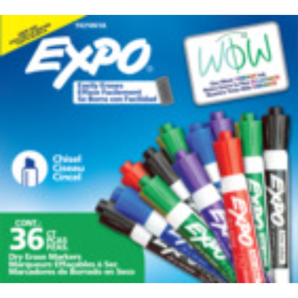 Expo Dry Erase Whiteboard Marker Chisel Tip Assorted Assorted Box  of 36