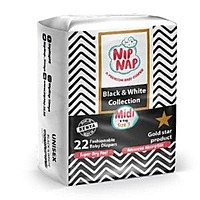 NipNap Baby Diapers Black and White Mid Count Midi – 22s