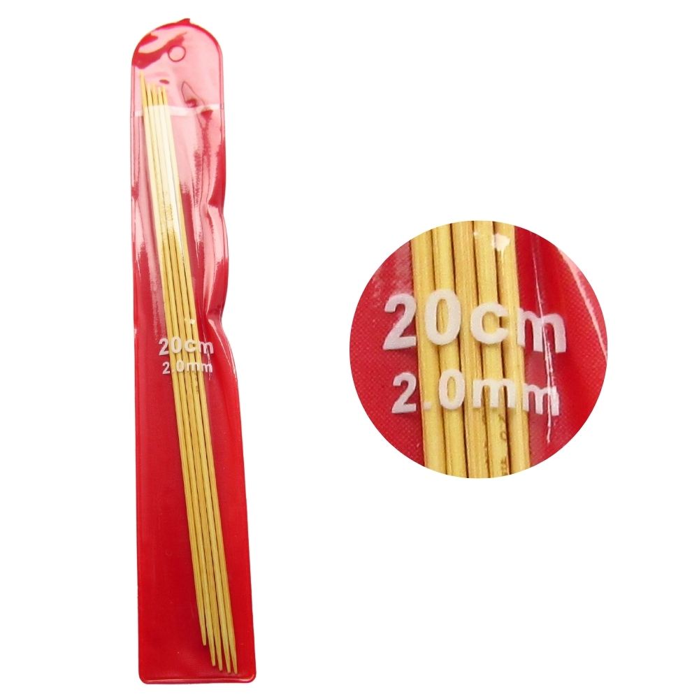 Aguja Tejer Por Cinco Bambu 2.0Mm  Paquete X 10 Und Aguja Tejer Por Cinco Bambu 2.0Mm  Paquete X 10 Und