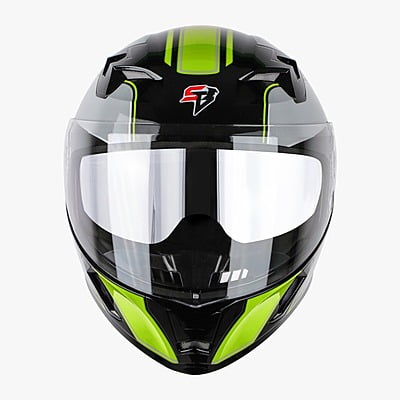 STEELBIRD SBA-21 ISS AIR CARBON GLOSSY BLACK/NEON C/V (M)