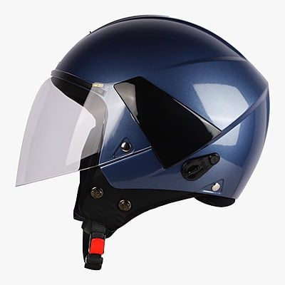 STEELBIRD SBH-5 TRIPLE NINE GLOSSY H.BLUE C/V 580 MM