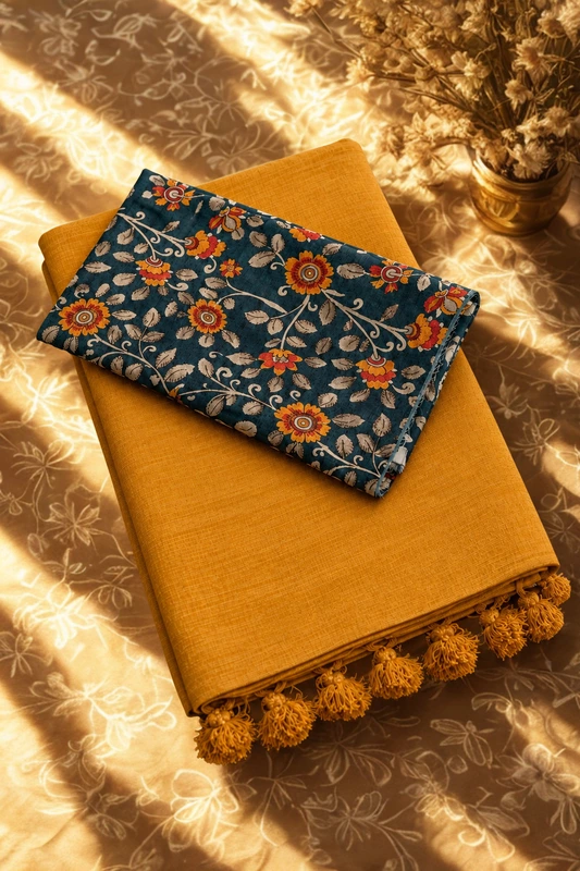 Khadi linen With seperate blouse 4