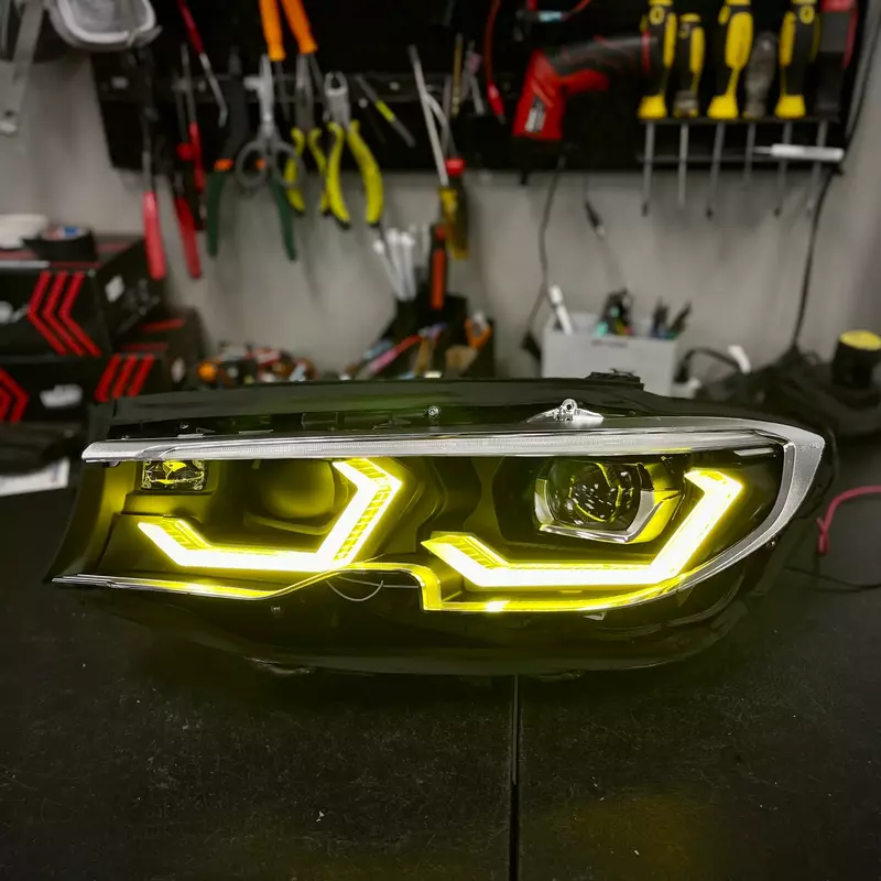 BMW G20 3 Series CSL Yellow Ikon Headlight Retrofit (2019β2022 Non-Laser LED)