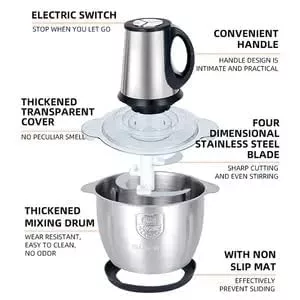 2IN1 ELECTRIC & MANUAL CHOPPER - 4LITRES