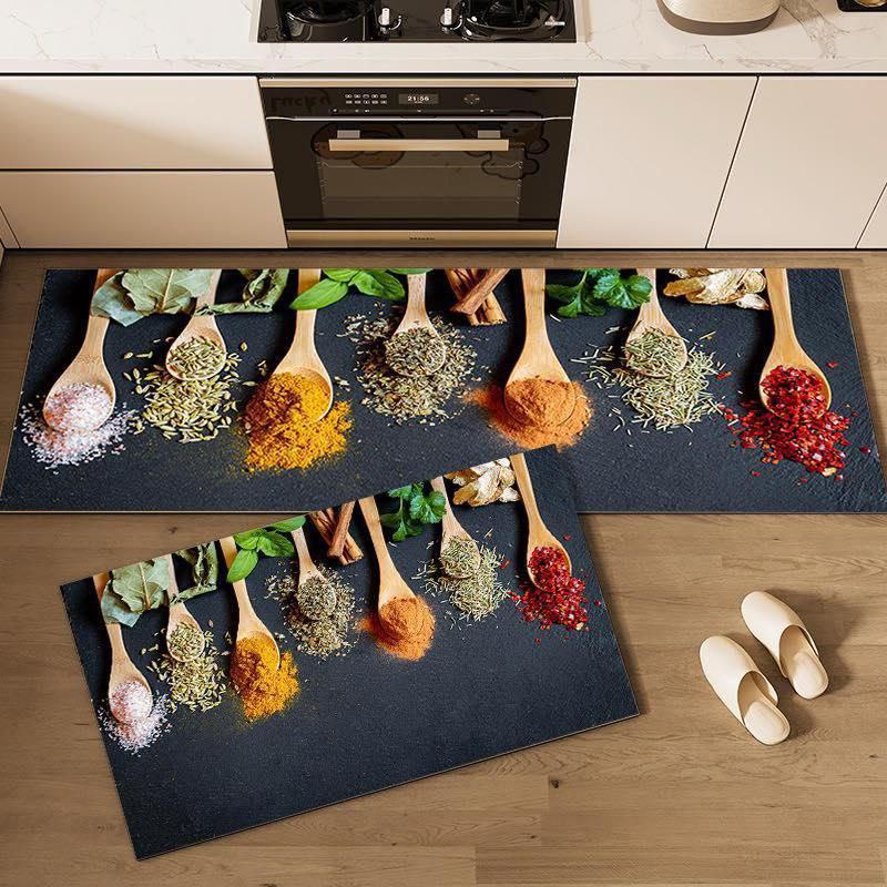 2IN1 POLYYESTER KITCHEN MAT 2 PIECES KITCHEN RUNNER
