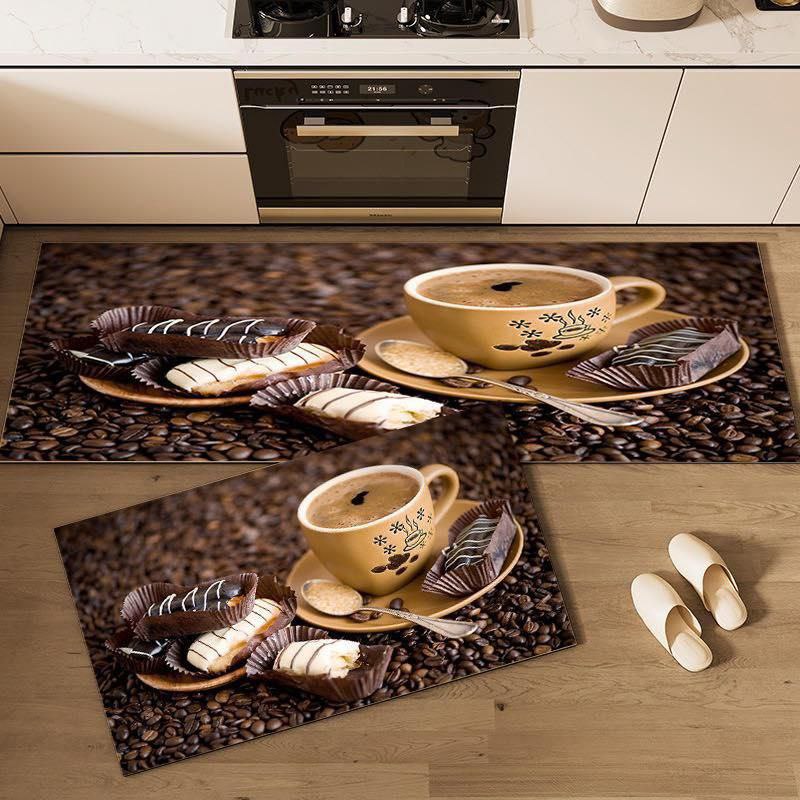 2IN1 POLYYESTER KITCHEN MAT 2 PIECES KITCHEN RUNNER