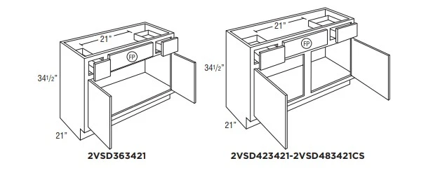 Classic 2 Drawer Vanity Sink 48"