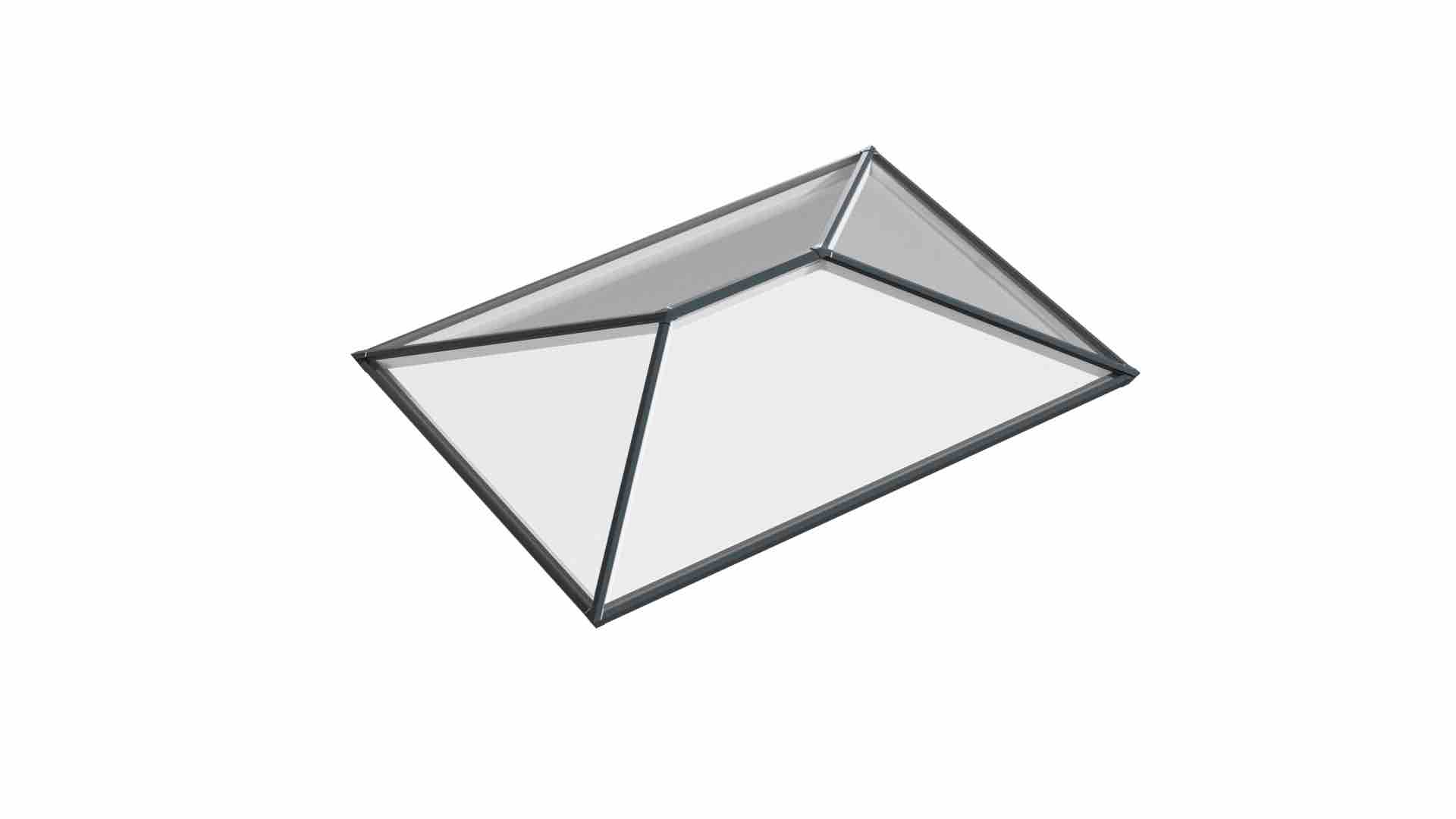 Ridged Aluminium Lantern Roof 0.9m x 1.5m (4 Pane 2WAY)
