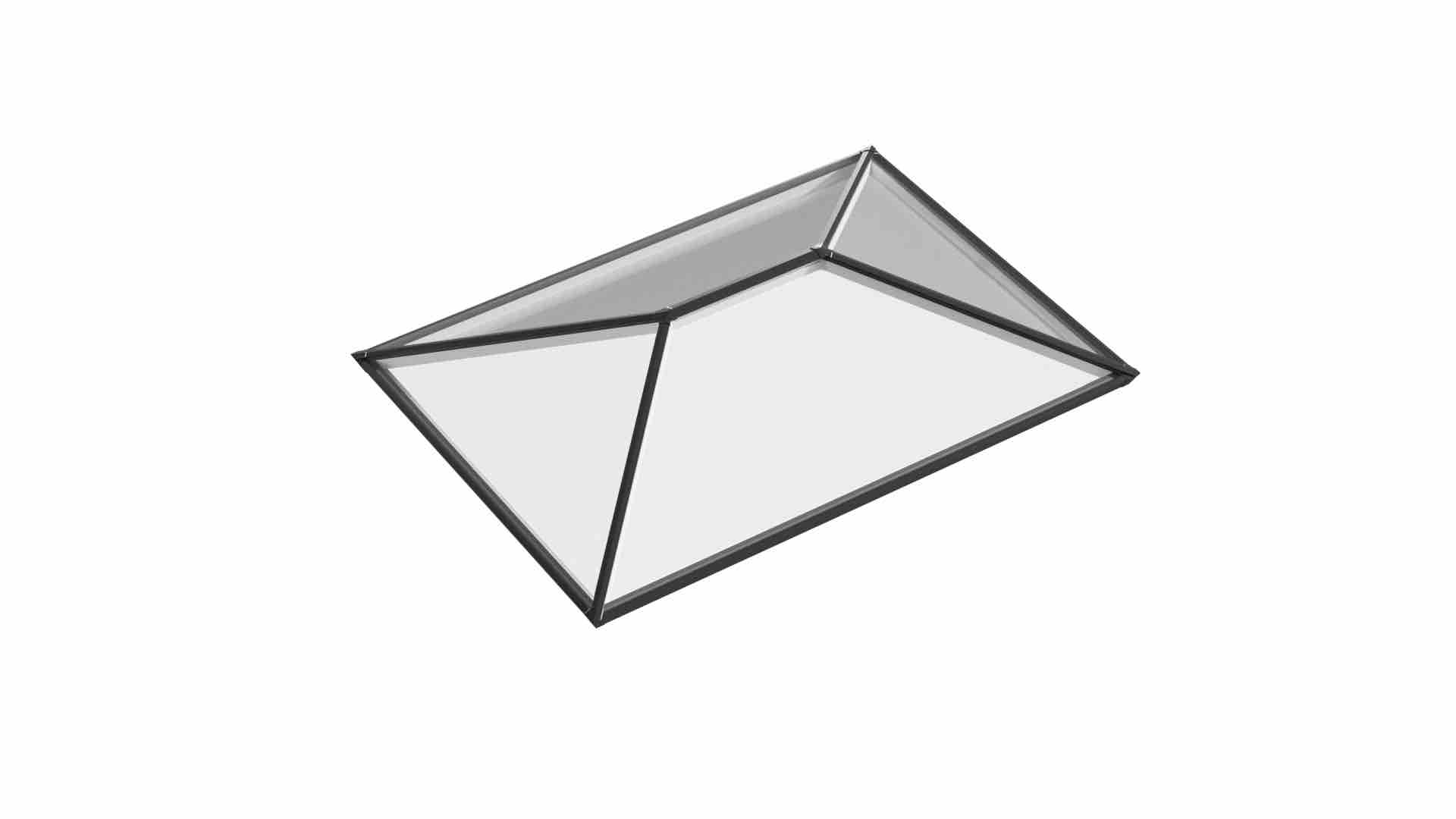 Ridged Aluminium Lantern Roof 1.1m x 1.4m (4 Pane 2WAY)