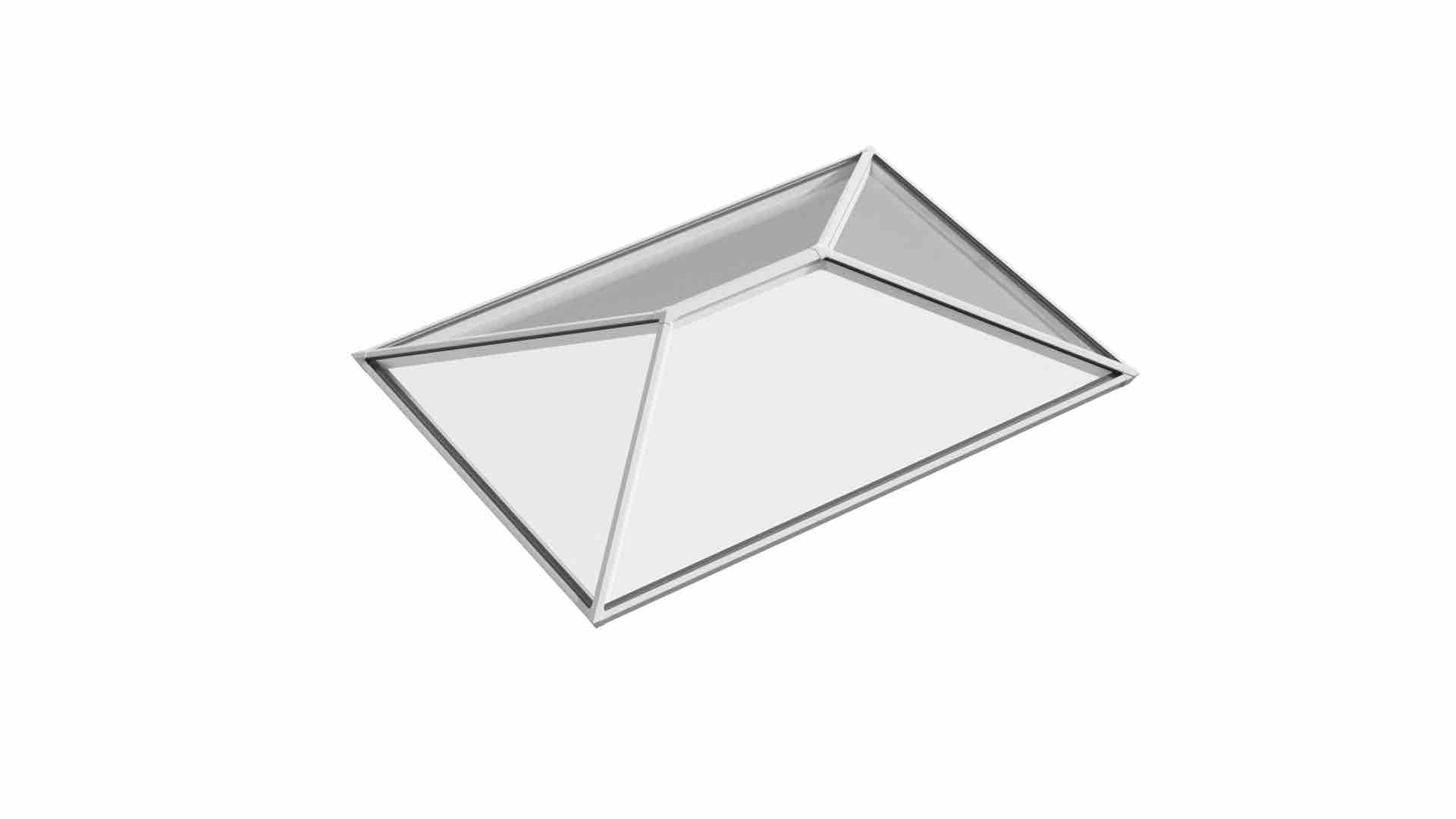Ridged Aluminium Lantern Roof 1.6m x 2.1m (4 Pane 2WAY)