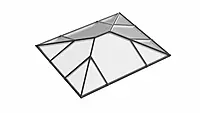 Ridged Aluminium Lantern Roof 2.8m x 3.1m (12 Pane 2WAY)