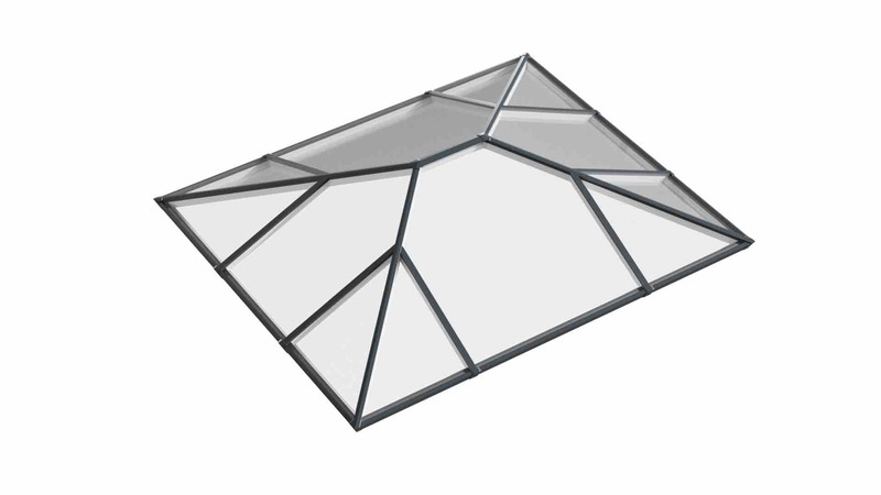Ridged Aluminium Lantern Roof 1.8m x 2m (12 Pane 2WAY)