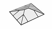 Ridged Aluminium Lantern Roof 2.3m x 3.1m (12 Pane 2WAY)
