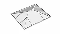 Ridged Aluminium Lantern Roof 2.8m x 3.1m (12 Pane 2WAY)