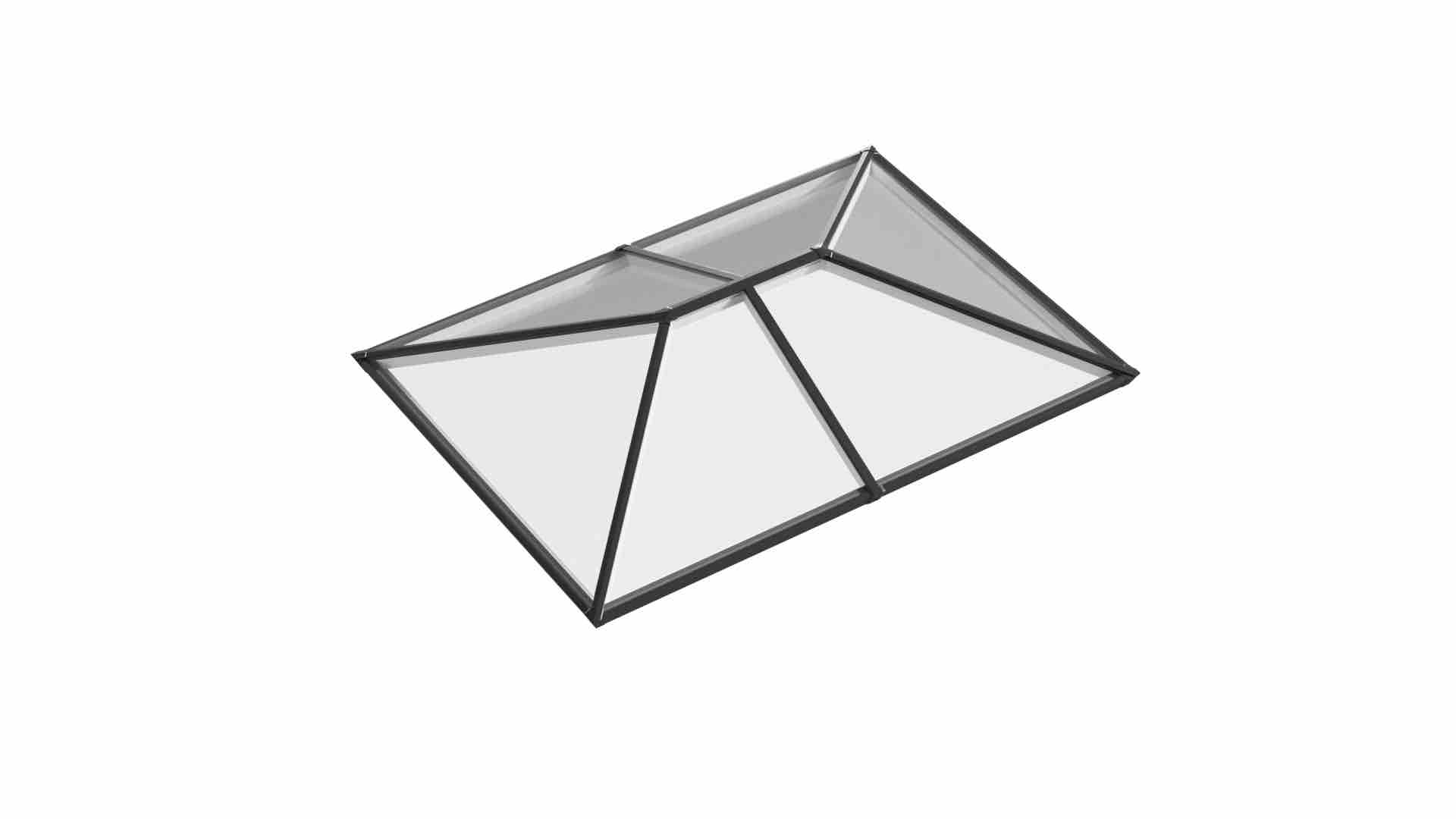 Ridged Aluminium Lantern Roof 1.3m x 2.3m (6 Pane 2WAY)