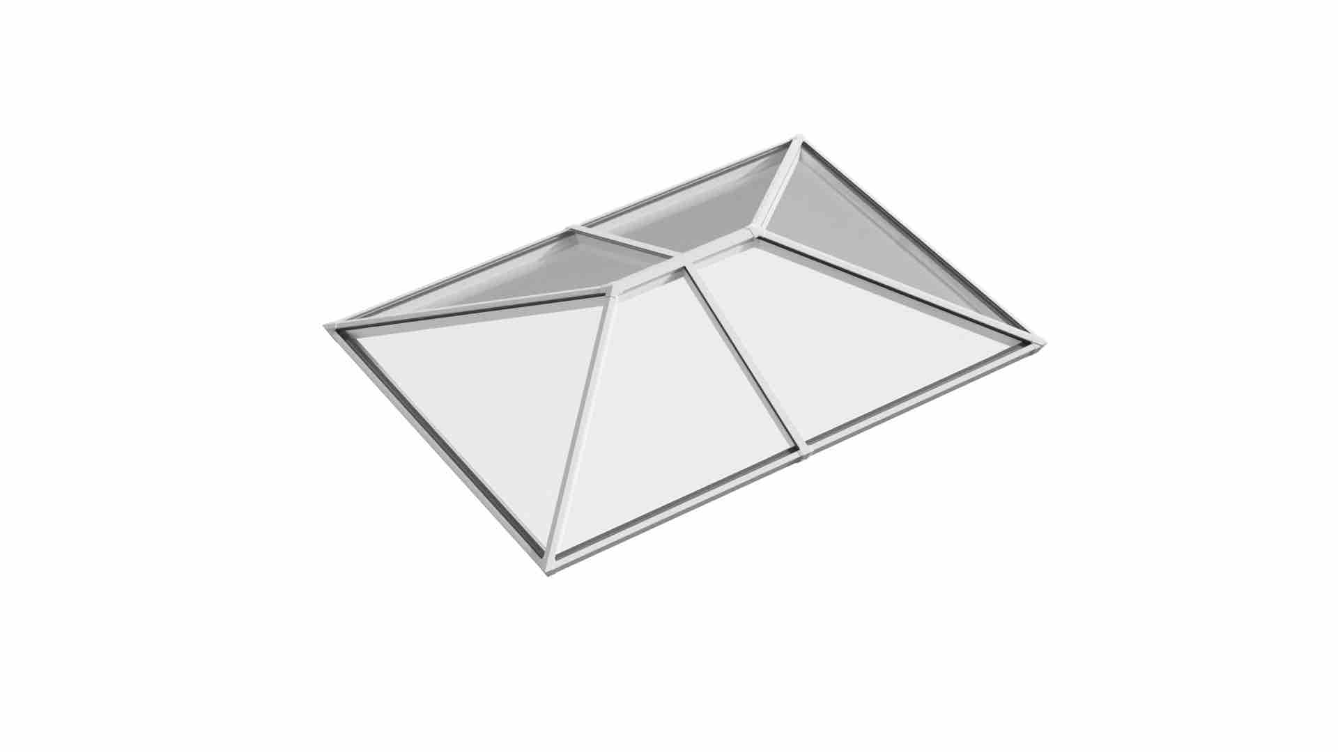 Ridged Aluminium Lantern Roof 1.3m x 2.3m (6 Pane 2WAY)