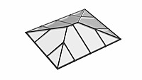 Ridged Aluminium Lantern Roof 1.8m x 3m (14 Pane 2WAY)